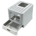 Odor Control Cat Litter Box with Removable Tray & Dual Exit