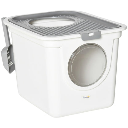 Easy Clean Covered Cat Litter Box with Scoop - LifyPet