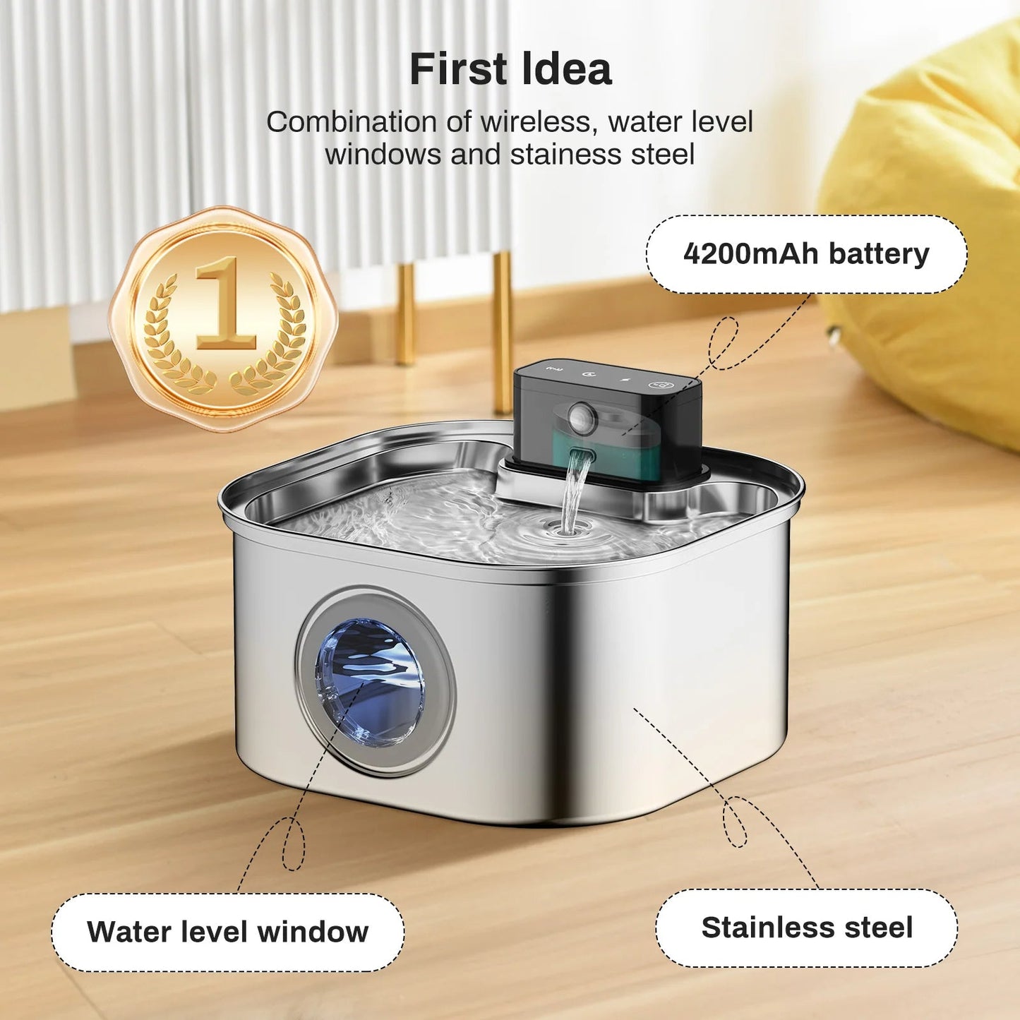 Silent Automatic Pet Water Fountain with USB Charging