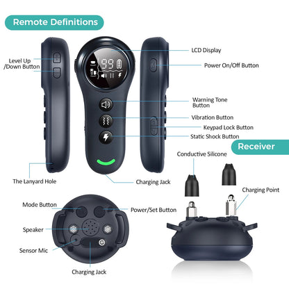Rechargeable 2-in-1 Dog Training Collar & Anti Bark Device