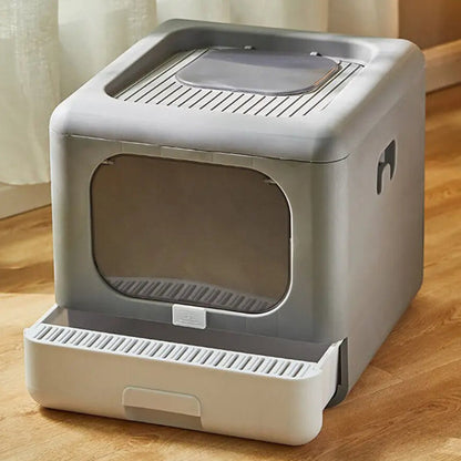 Easy Clean Hidden Cat Litter Box with Removable Tray