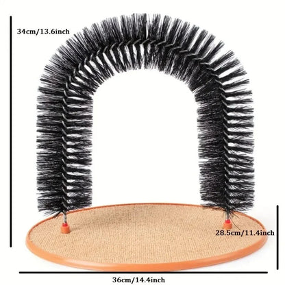 Pet Grooming Brush Arch for Cats to Scratch and Play