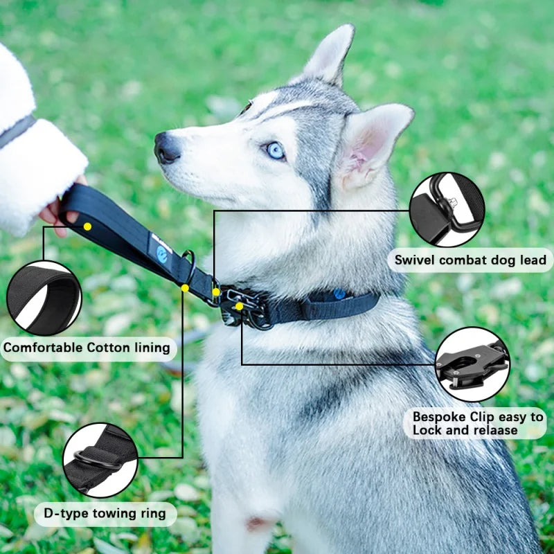 Strong Tactical Fast Clip Short Leash for Big Dogs