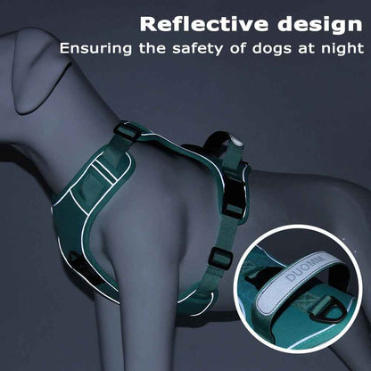 Durable Padded Dog Harness with Leash Clip and ID Holder