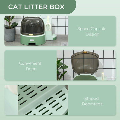 Easy Clean Covered Cat Litter Box with Slide Out Tray