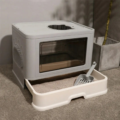 Large Hidden Cat Litter Box with Storage & Scoop