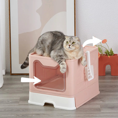 Hidden Cat Litter Box with Odor Control & Cleaning Tools