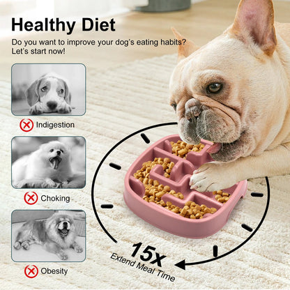 Interactive Fun Feeder Dog Bowl for Slow Eating