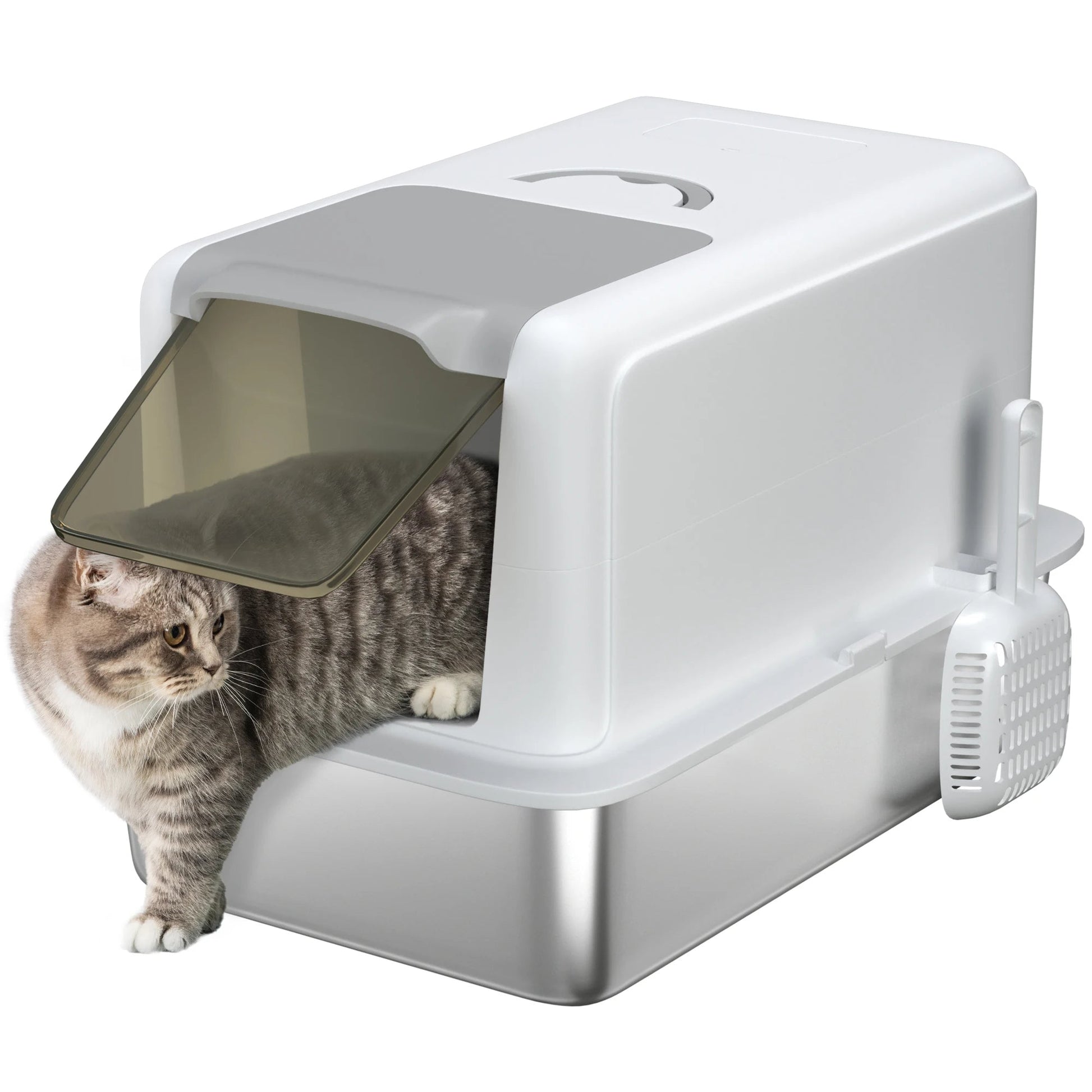 Spacious Covered Cat Litter Box with Easy Clean Tray - LifyPet