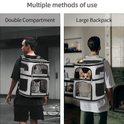 Breathable Pet Backpack for Cats and Small Dogs