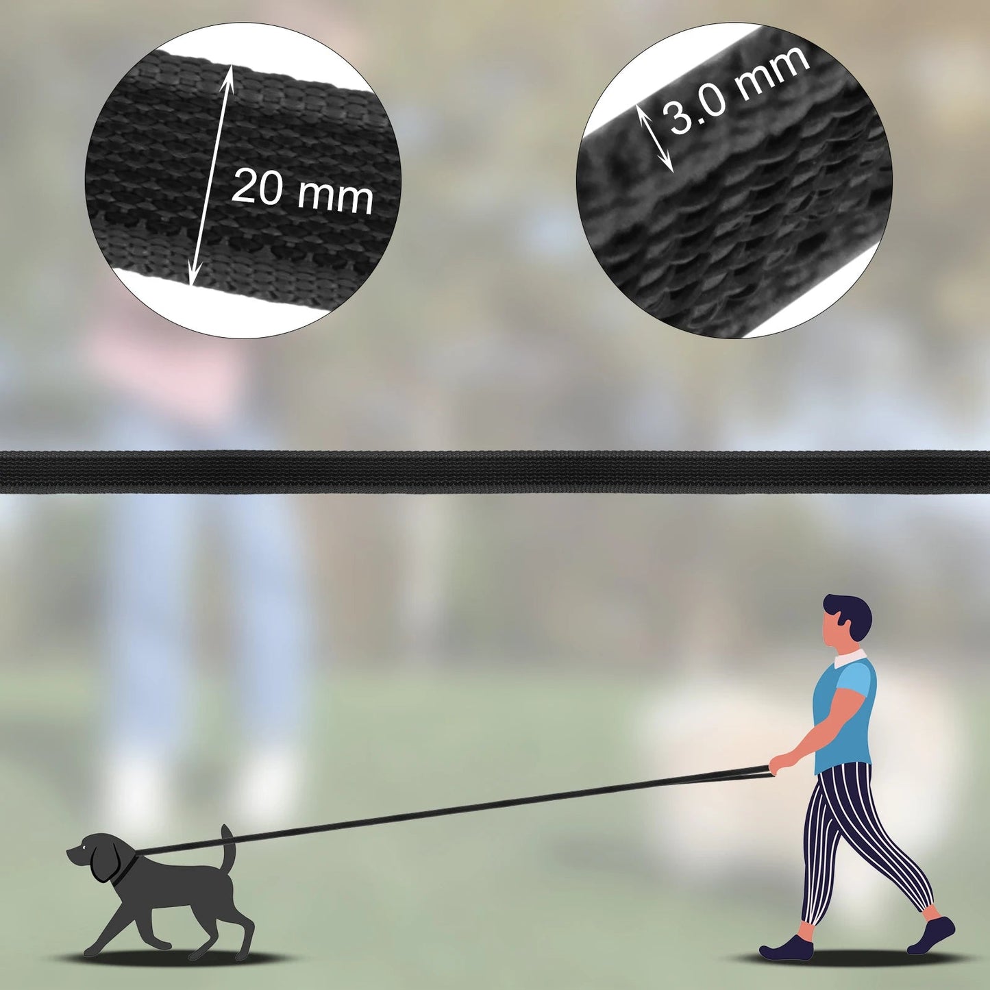 Strong Heavy Duty Dog Leash with Padded Handle