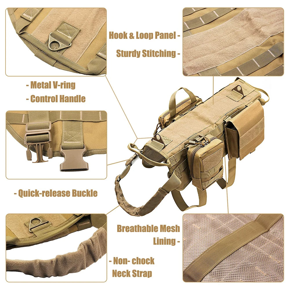Durable Outdoor Dog Training Vest with Pockets