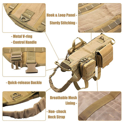 Durable Outdoor Dog Training Vest with Pockets