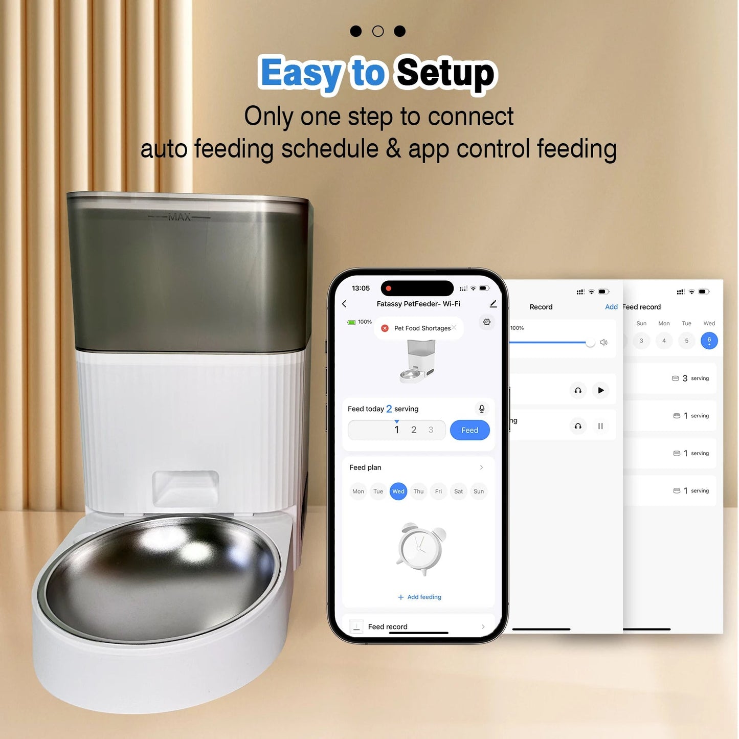 Wi-Fi Automatic Pet Food Dispenser with Voice Recorder