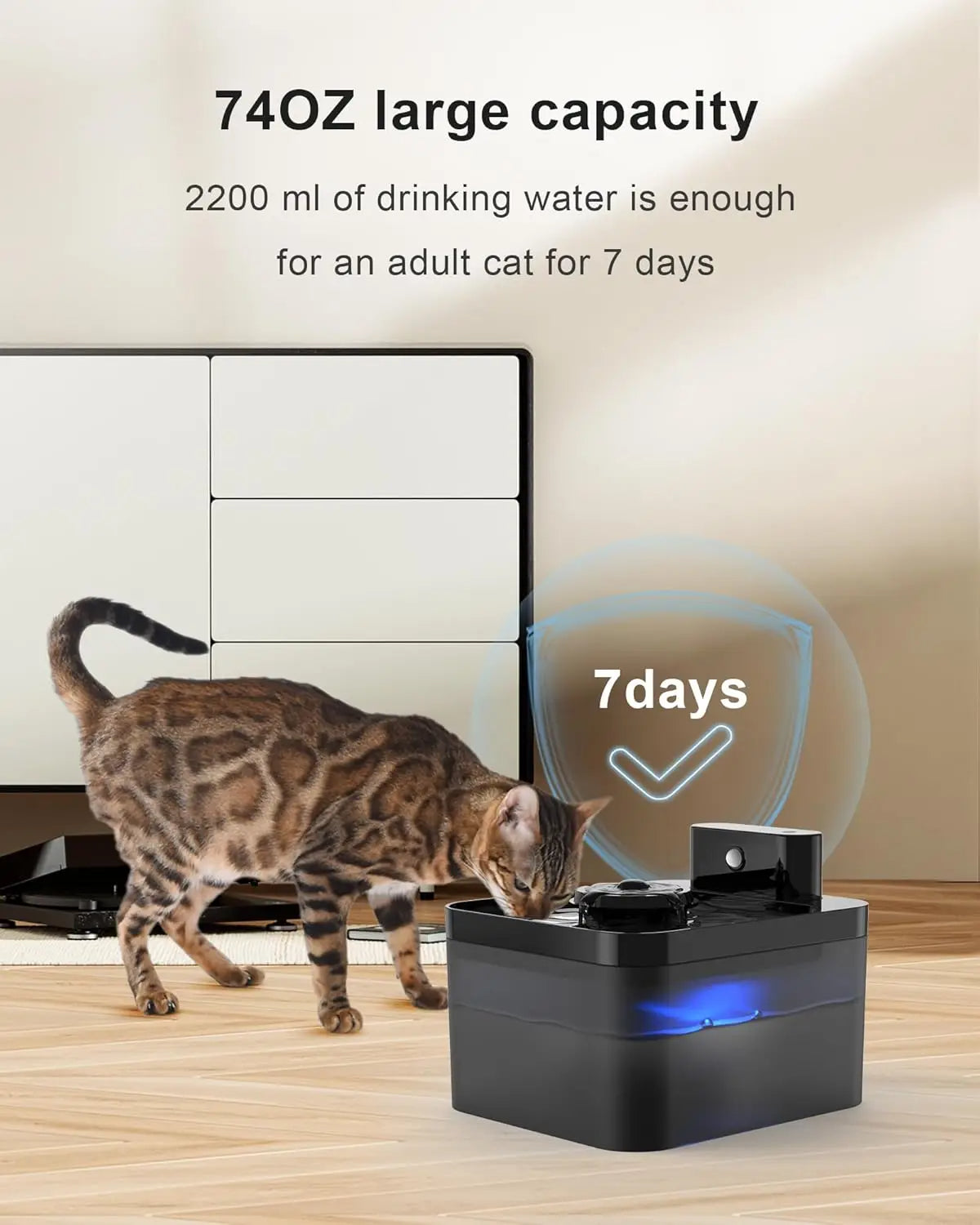 Pet Water Dispenser with Sensor and USB Charging