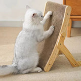 Durable Wooden Cat Scratcher with Adjustable Post