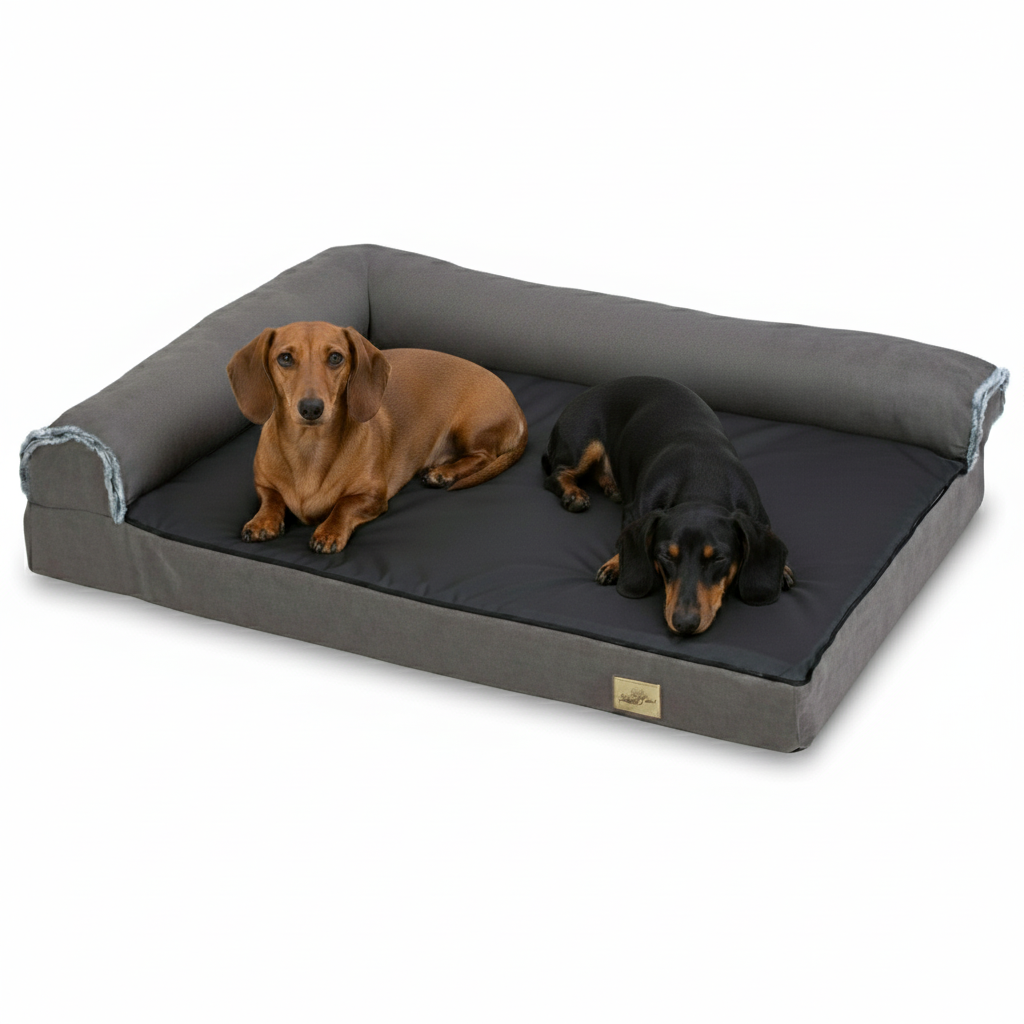 Large Comfort Dog Mattress | L-Shaped with Soft Fleece Cover