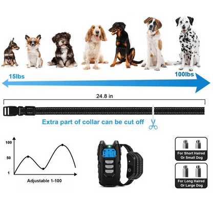 Long Range Waterproof Dog Training Collar with LCD Remote