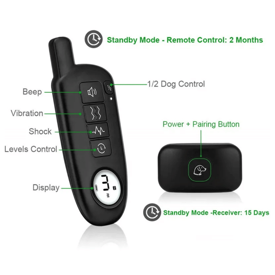 Rechargeable Dog Training Collar & Small LCD Remote