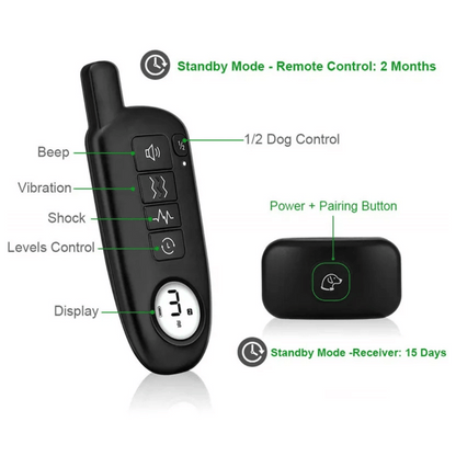 Rechargeable Dog Training Collar & Small LCD Remote