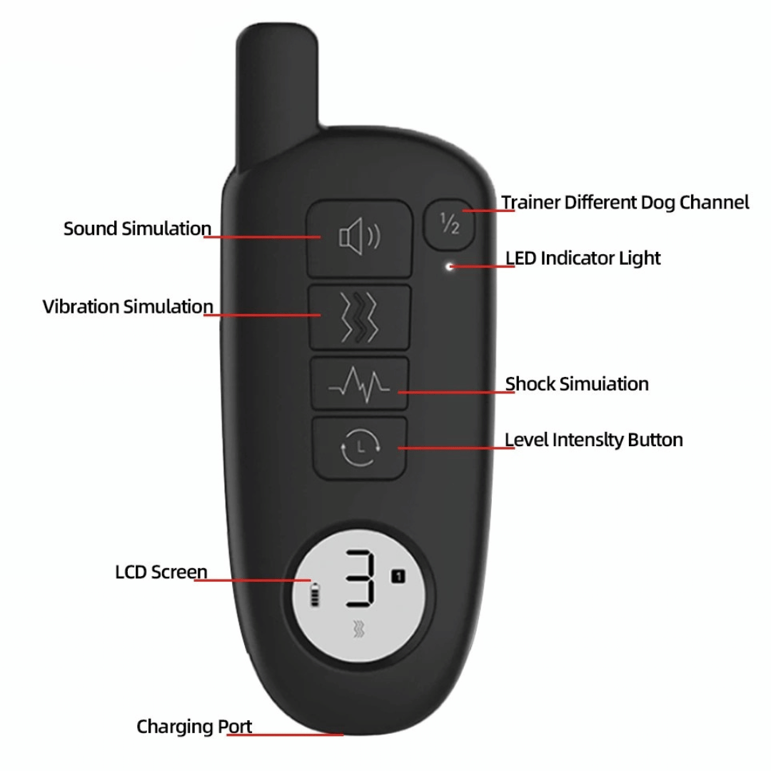 Rechargeable Dog Training Collar & Small LCD Remote