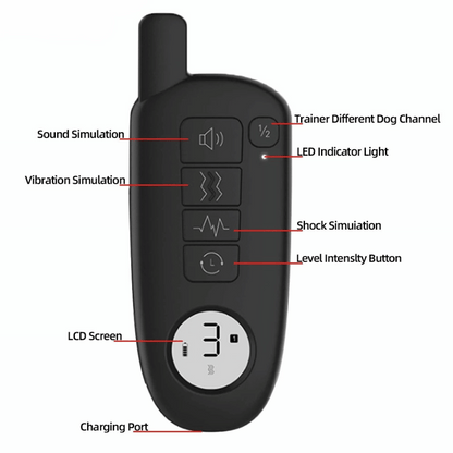 Rechargeable Dog Training Collar & Small LCD Remote
