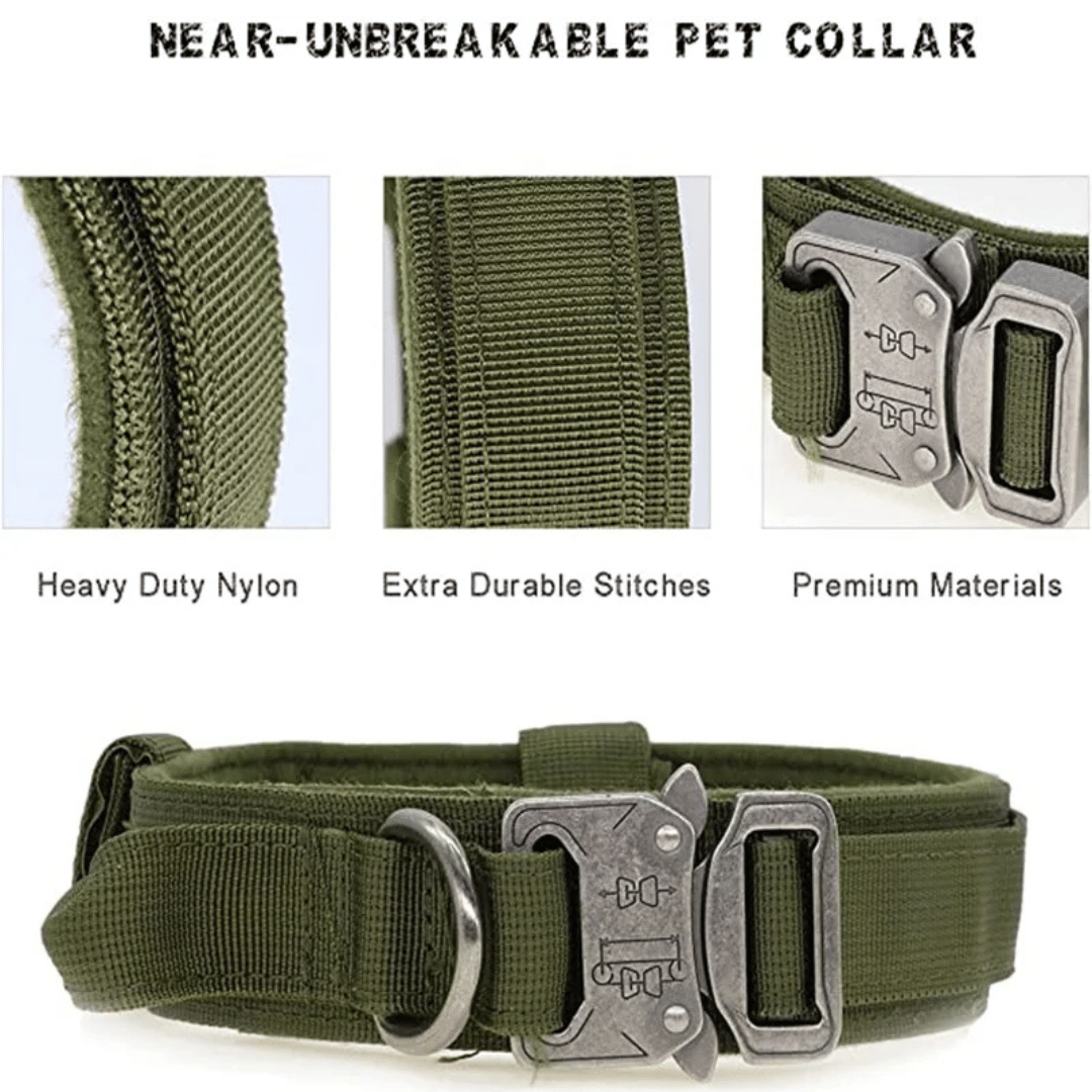 Strong Tactical Dog Collar and Leash Set for Big Dogs