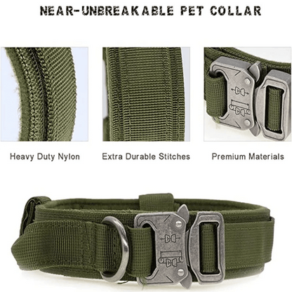 Strong Tactical Dog Collar and Leash Set for Big Dogs