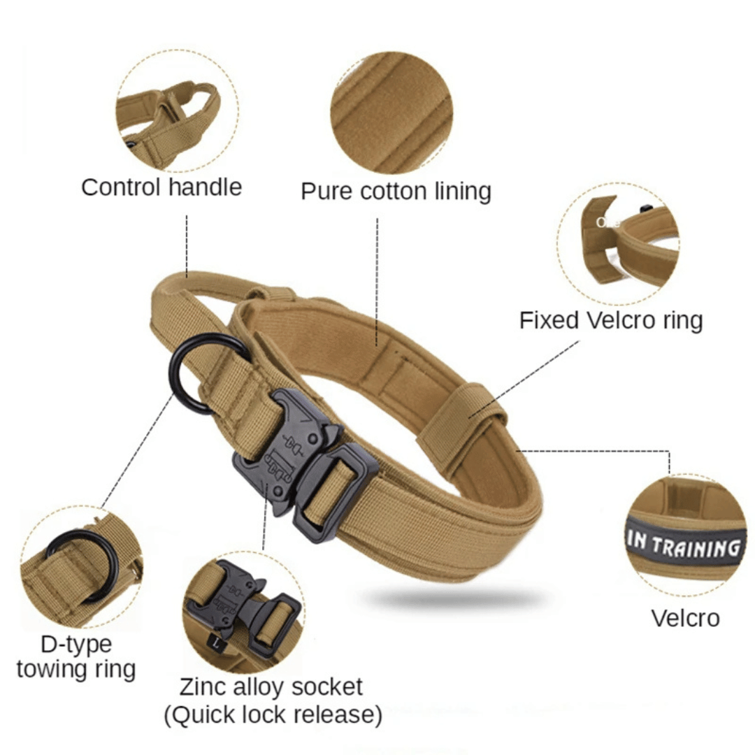 Strong Tactical Dog Collar and Leash Set for Big Dogs