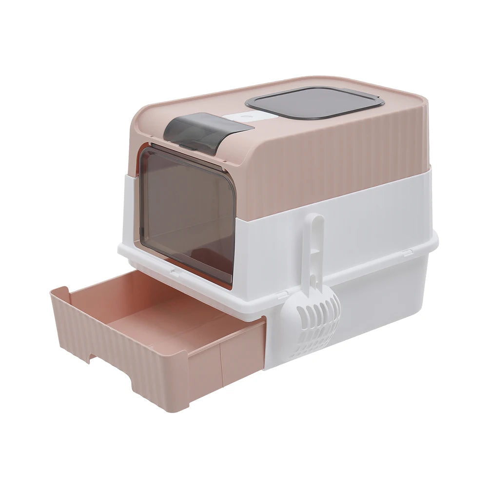 Odor Control Cat Litter Box with Easy Clean Tray