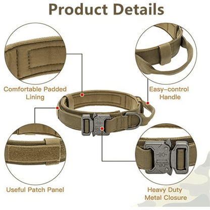 Strong Tactical Dog Collar and Leash Set for Big Dogs