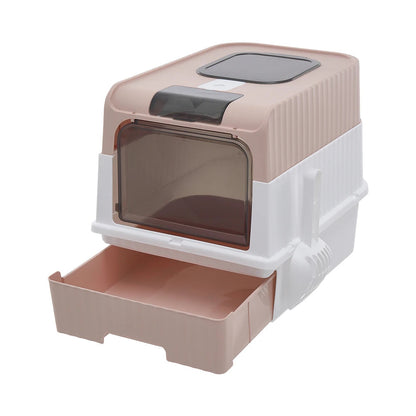 Odor Control Cat Litter Box with Easy Clean Tray