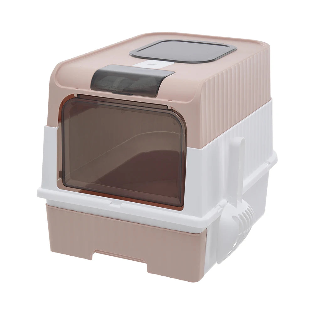 Odor Control Cat Litter Box with Easy Clean Tray