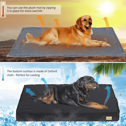 Large Plush Orthopedic Dog Bed Mattress with Comfort Cover