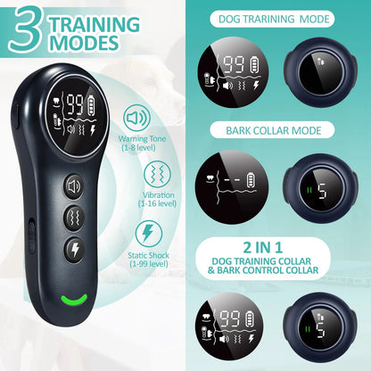 Rechargeable 2-in-1 Dog Training Collar & Anti Bark Device