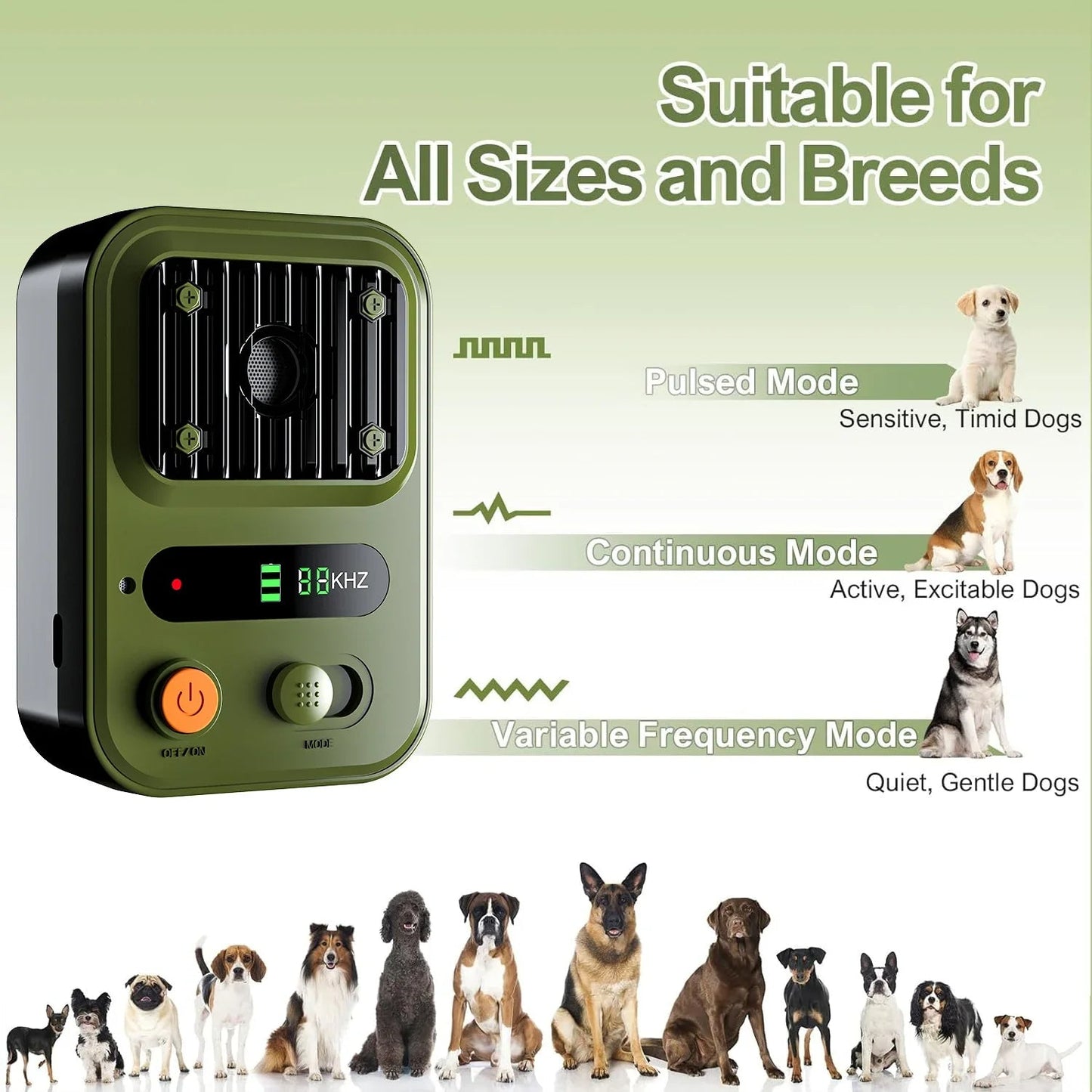 Portable Dog Bark Stopper Device Rechargeable Outdoor Indoor