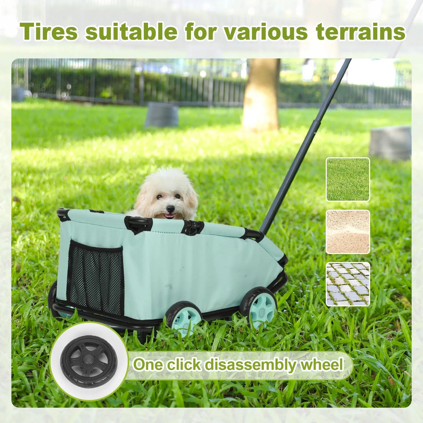 Portable Folding Pet Cart for Small Pets