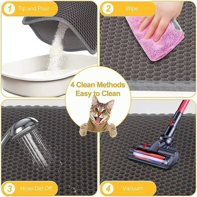 Easy Clean Cat Litter Mat with Waterproof Layer