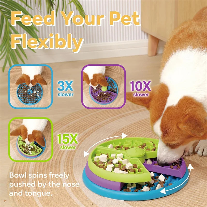 Interactive Slow Feed Dog Bowl for Fun Healthy Meals