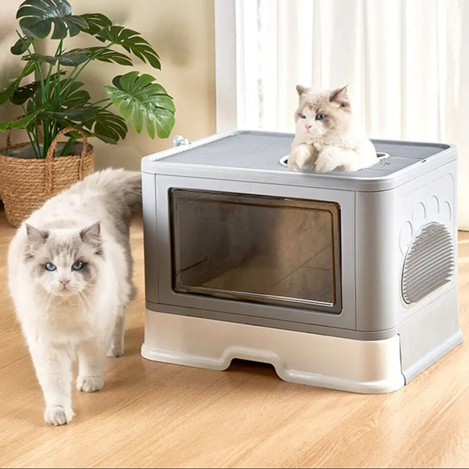 Large Hidden Cat Litter Box with Storage & Scoop