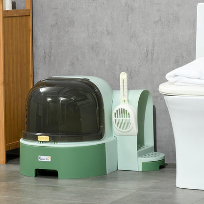 Easy Clean Covered Cat Litter Box with Slide Out Tray