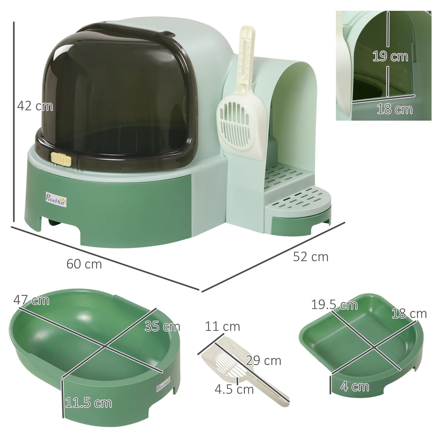 Easy Clean Covered Cat Litter Box with Slide Out Tray