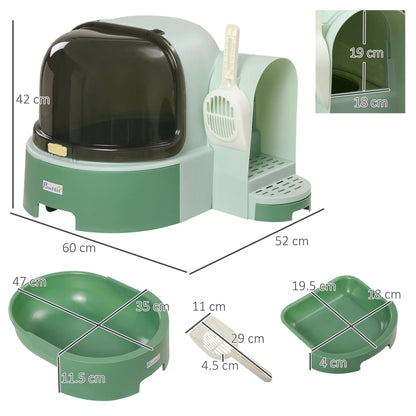 Easy Clean Covered Cat Litter Box with Slide Out Tray
