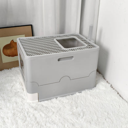 Hidden Cat Litter Box with Dual Entry and Easy Clean Tray
