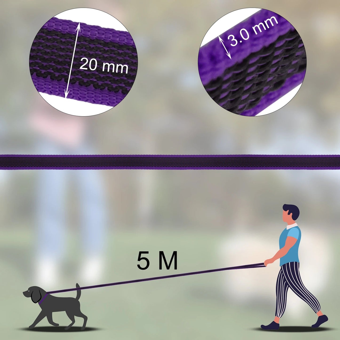 Strong Heavy Duty Dog Leash with Padded Handle
