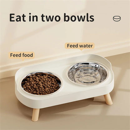 Elevated Stainless Steel Dual Dog Food Bowls
