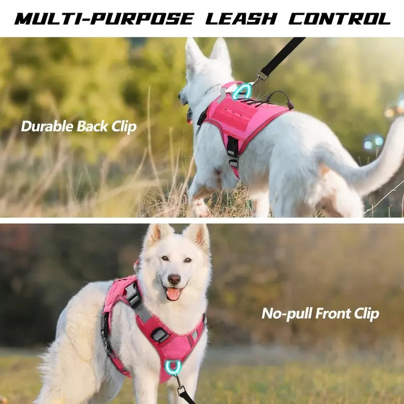 Durable Dog Vest Harness with Handle & Anti-Pull Clip
