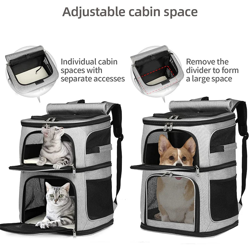 Breathable Pet Backpack for Cats and Small Dogs