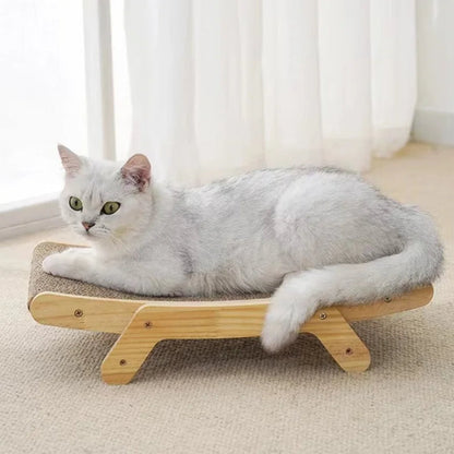 Durable Wooden Cat Scratcher with Adjustable Post