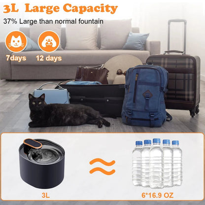Quiet Pet Water Fountain with Motion Sensor & Night Light